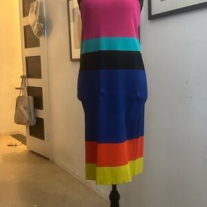 New York & Company Multicolor Striped Midi Dress